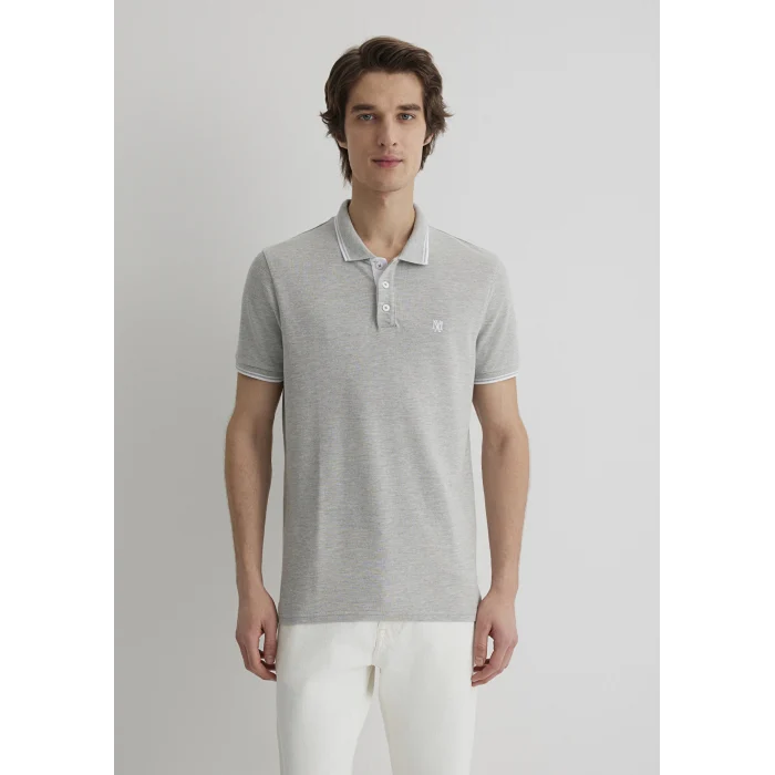 Mavi 064164-28387 Yaka Detaylı Gri Polo Tişört