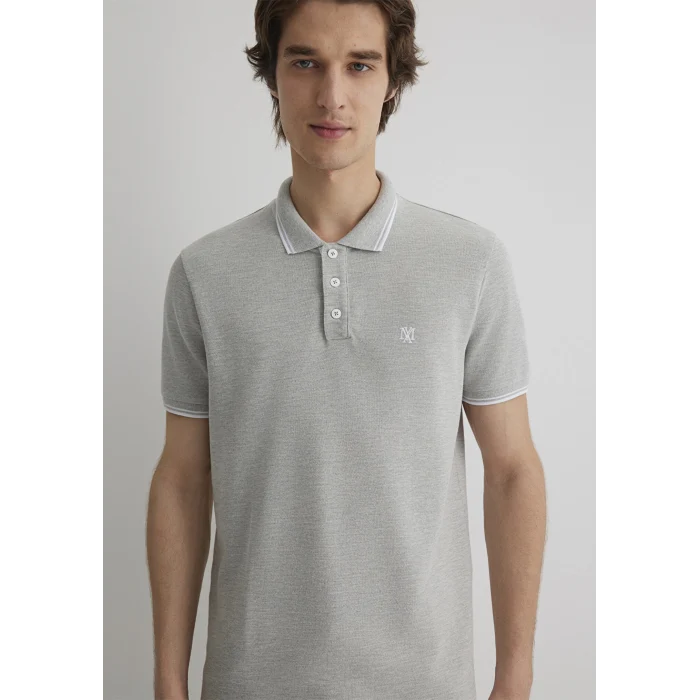 Mavi 064164-28387 Yaka Detaylı Gri Polo Tişört