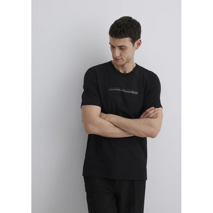 Mavi 0612647-900 Mavi Black Baskılı Siyah Tişört