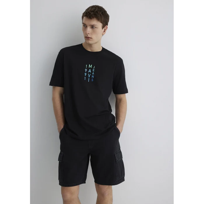 Mavi 0612589-900 Mavi Jean Baskılı Siyah Tişört