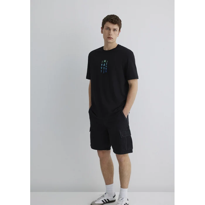 Mavi 0612589-900 Mavi Jean Baskılı Siyah Tişört