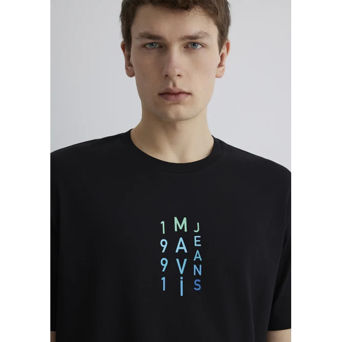 Mavi 0612589-900 Mavi Jean Baskılı Siyah Tişört