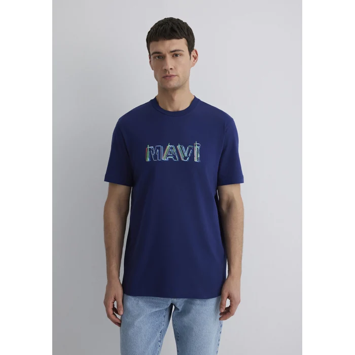 Mavi 0612587-70496 Mavi Baskılı Lacivert Tişört