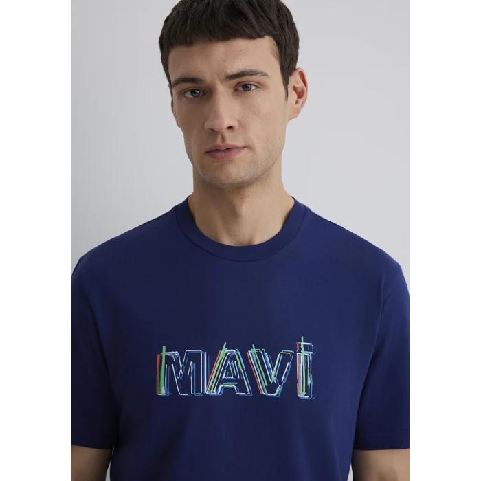 Mavi 0612587-70496 Mavi Baskılı Lacivert Tişört