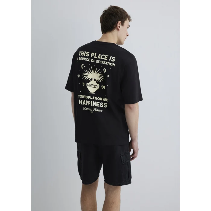 Mavi 0612670-900 This Place Is Baskılı Siyah Tişört