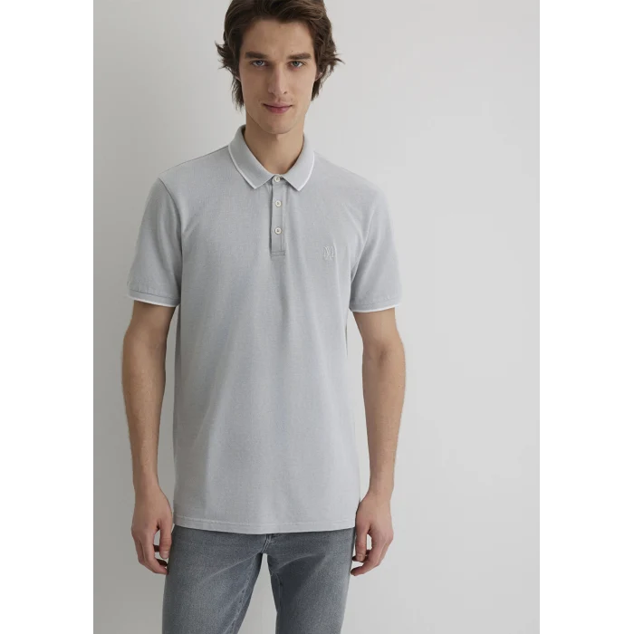 Mavi 065900-34019 Şerit Detaylı Gri Polo Tişört