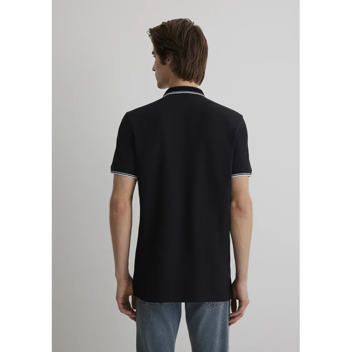 Mavi 064164-900 Yaka Detaylı Siyah Polo Tişört