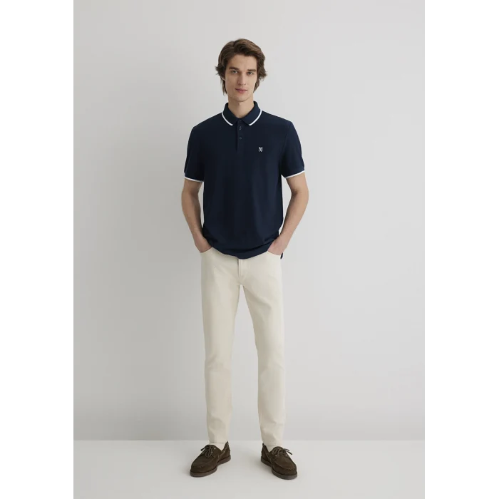 Mavi 066039-30651 Şerit Detaylı Lacivert Polo Tişört