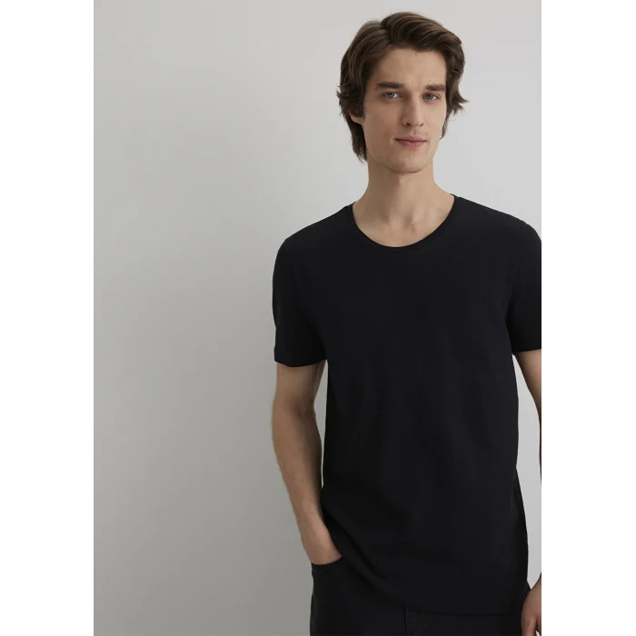 Mavi 064681-900 Flamlı Siyah Basic Tişört