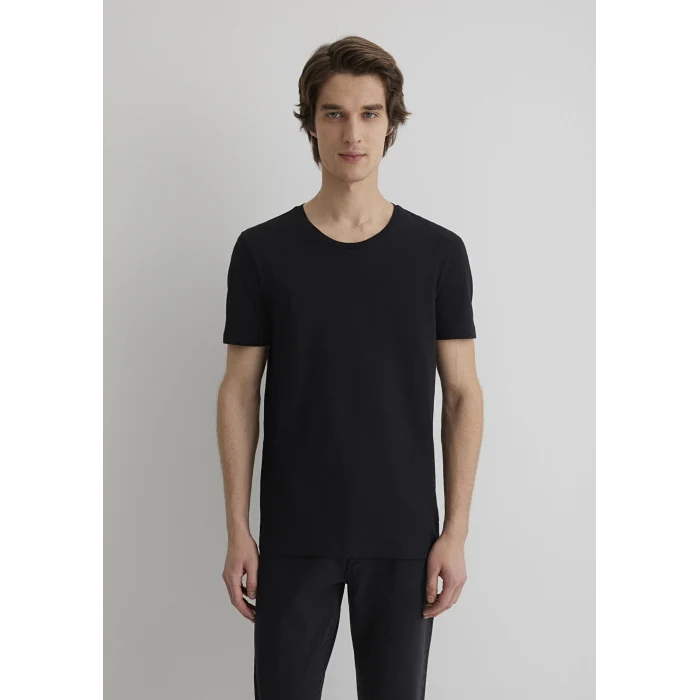 Mavi 064681-900 Flamlı Siyah Basic Tişört