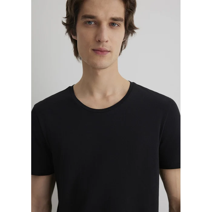 Mavi 064681-900 Flamlı Siyah Basic Tişört