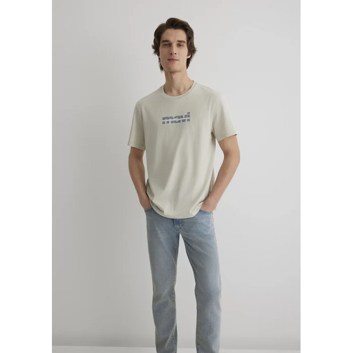 Mavi 0610943-70144 Mavi Logo Baskılı Gri Tişört