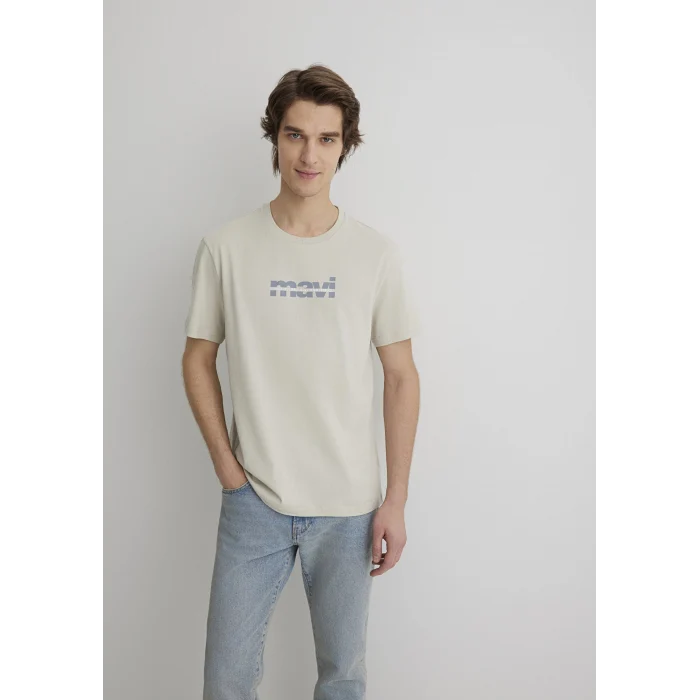 Mavi 0610943-70144 Mavi Logo Baskılı Gri Tişört