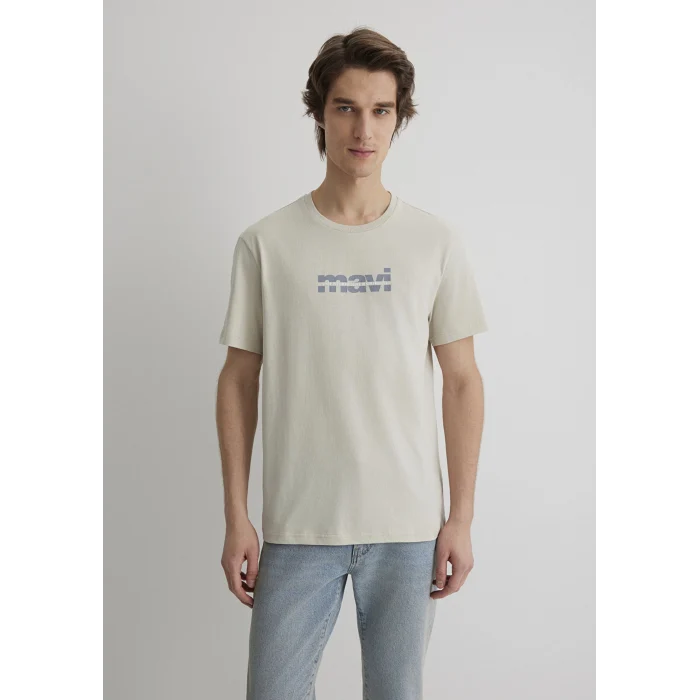 Mavi 0610943-70144 Mavi Logo Baskılı Gri Tişört