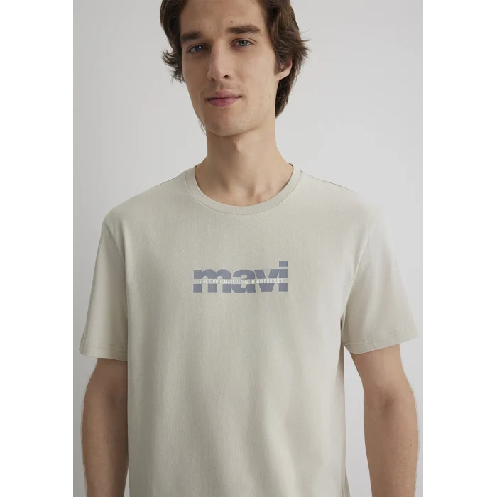 Mavi 0610943-70144 Mavi Logo Baskılı Gri Tişört