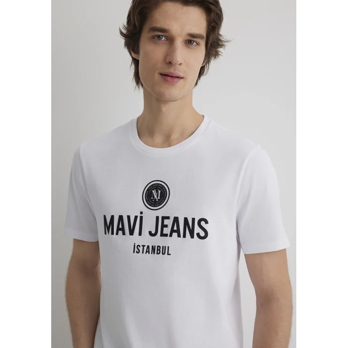 Mavi 066195-620 Mavi Jeans Baskılı Beyaz Tişört