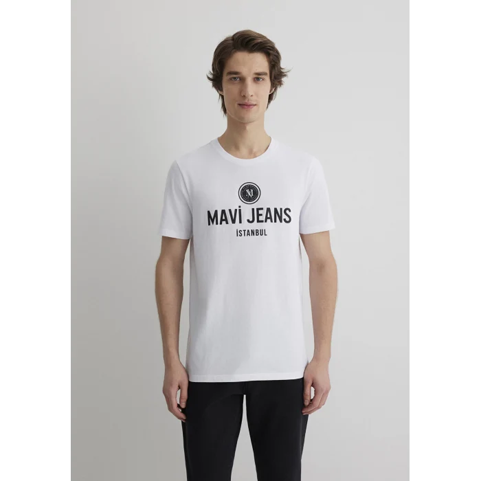Mavi 066195-620 Mavi Jeans Baskılı Beyaz Tişört