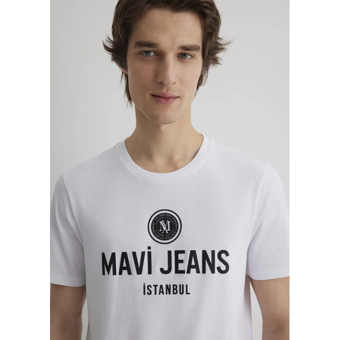 Mavi 066195-620 Mavi Jeans Baskılı Beyaz Tişört