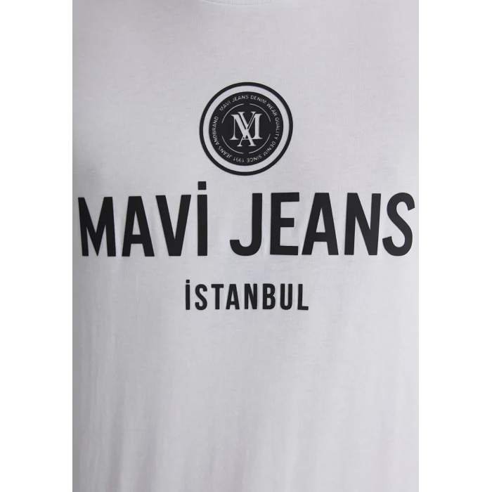 Mavi 066195-620 Mavi Jeans Baskılı Beyaz Tişört