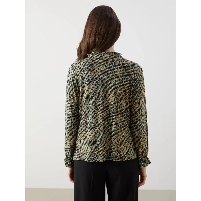 LCW Grace Karişik Bağlamalı Yaka Etnik Desenli Bluz