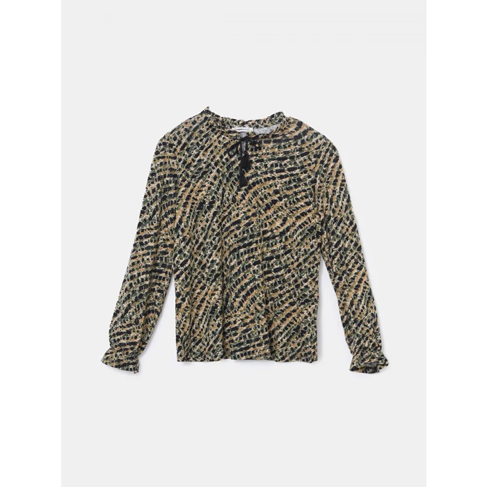 LCW Grace Karişik Bağlamalı Yaka Etnik Desenli Bluz