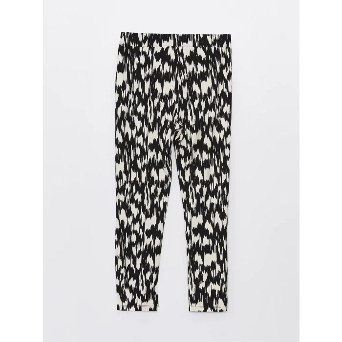 LCWAIKIKI Basic Siyah Beli Lastikli Rahat Kalıp Desenli Kadın Pantolon