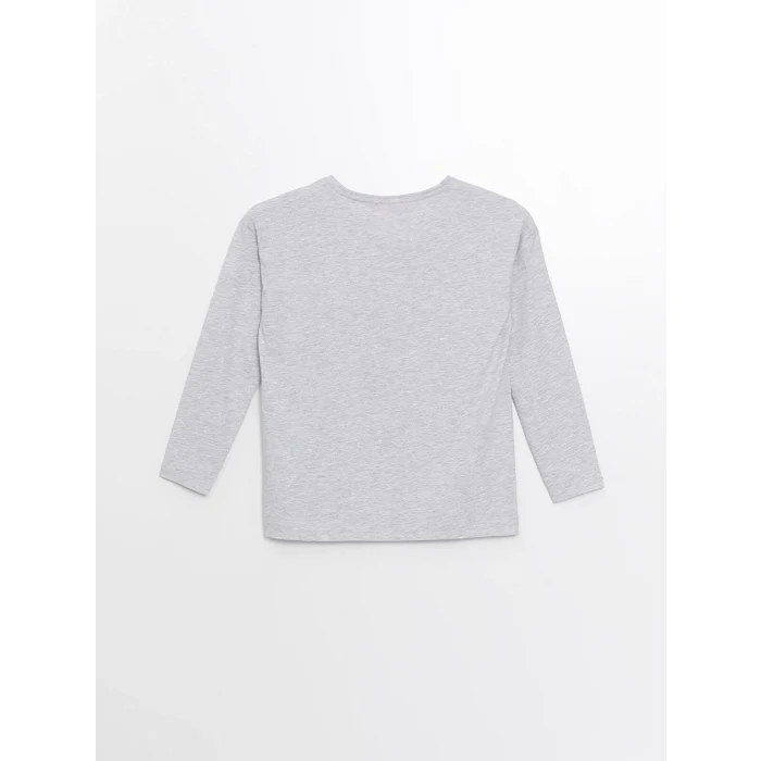 LCW DREAM Pembe Bisiklet Yaka Baskılı Uzun Kollu Kadın Pijama Takımı