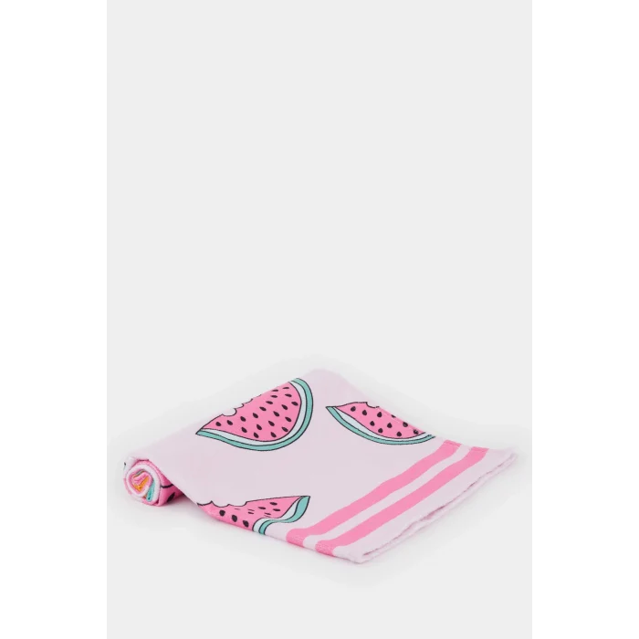 Defacto W9354 Pembe Kız Çocuk Desenli Plaj Havlusu