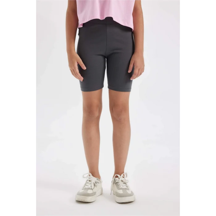 Defacto D2955 Pembe Kız Çocuk 2li Takım Baskılı Kısa Kollu Tişört Tayt