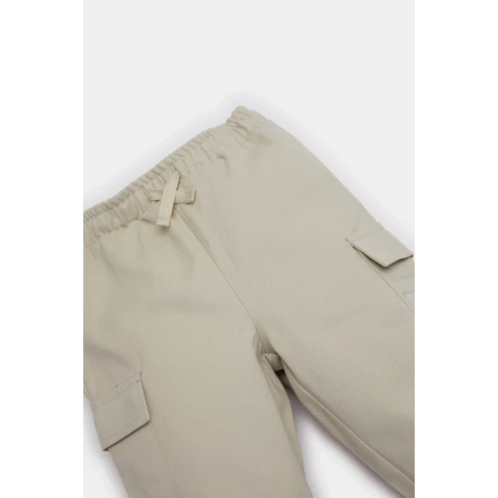Defacto E2010 Bej Erkek Bebek Beli Lastikli Kargo Cepli Gabardin Pantolon