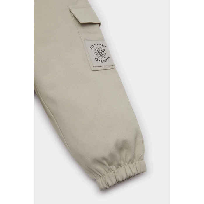 Defacto E2010 Bej Erkek Bebek Beli Lastikli Kargo Cepli Gabardin Pantolon