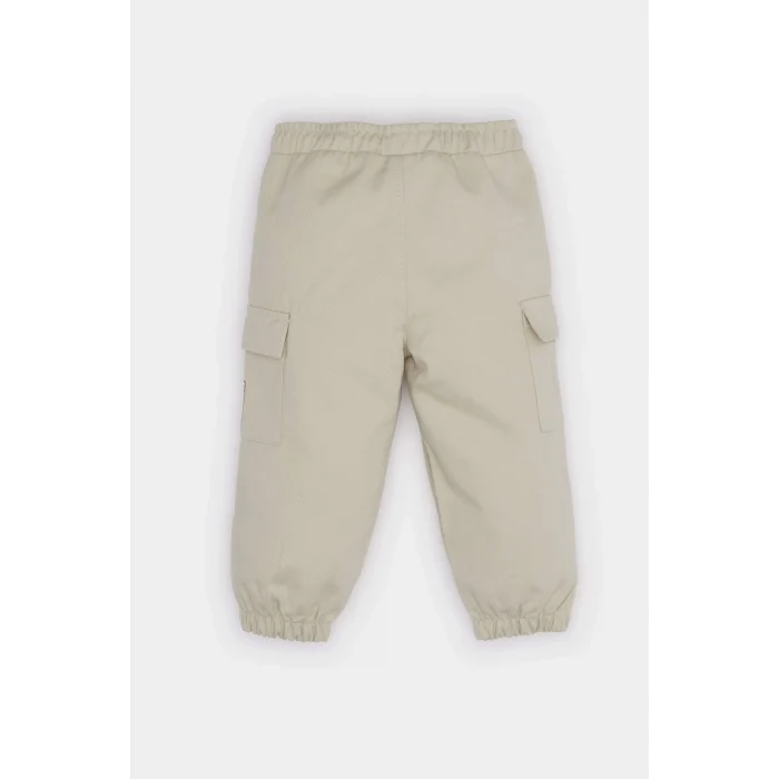 Defacto E2010 Bej Erkek Bebek Beli Lastikli Kargo Cepli Gabardin Pantolon