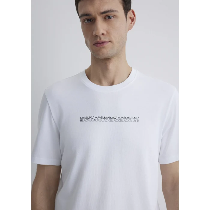 Mavi 0612647-620 Mavi Black Baskılı Beyaz Tişört