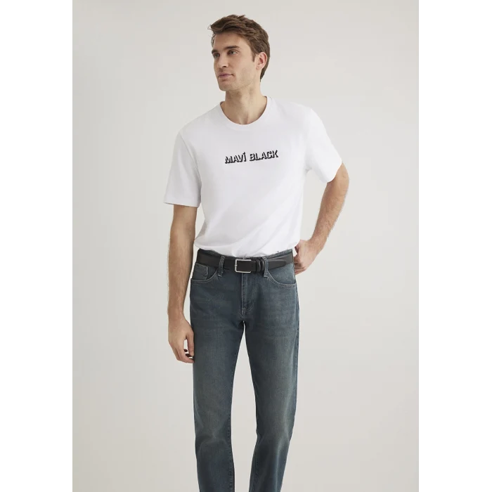 Mavi 0612527-620 Mavi Black Baskılı Beyaz Tişört