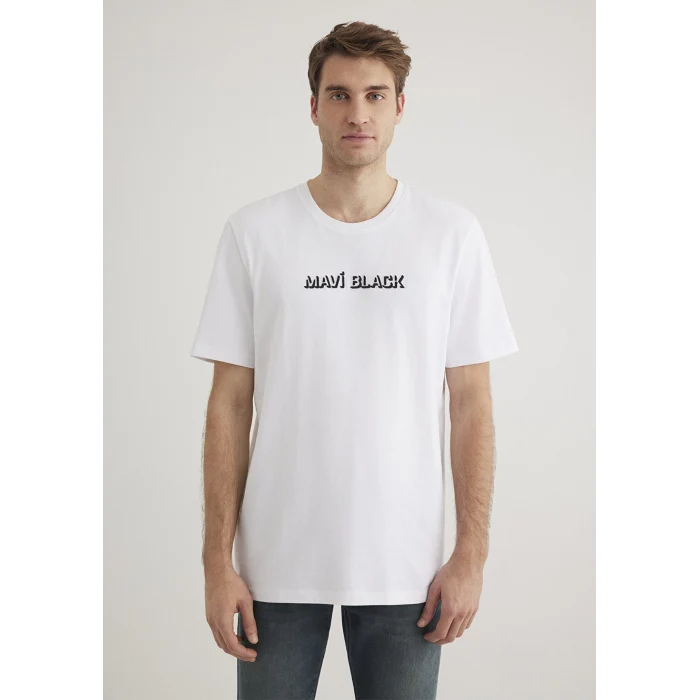 Mavi 0612527-620 Mavi Black Baskılı Beyaz Tişört