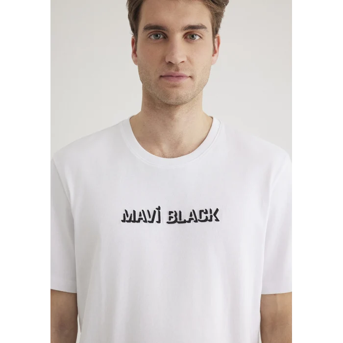 Mavi 0612527-620 Mavi Black Baskılı Beyaz Tişört