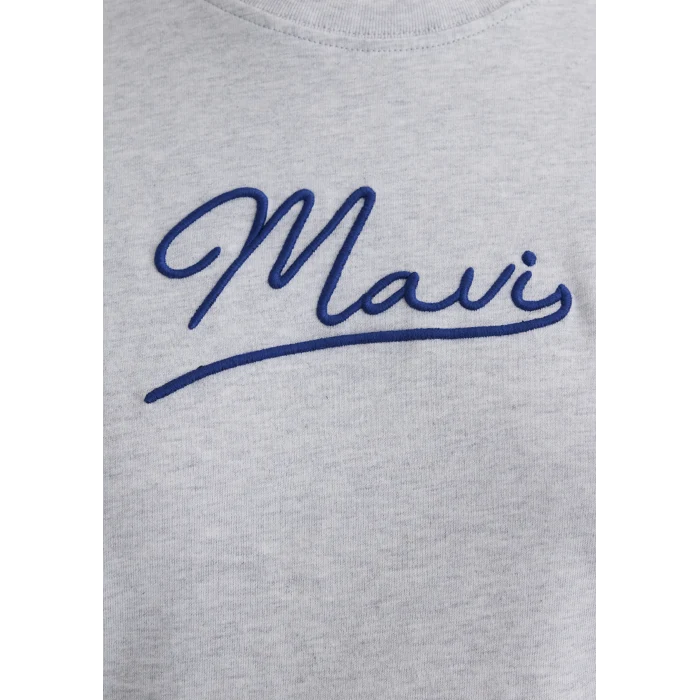 Mavi 1612421-87033 Mavi Nakışlı Gri Tişört