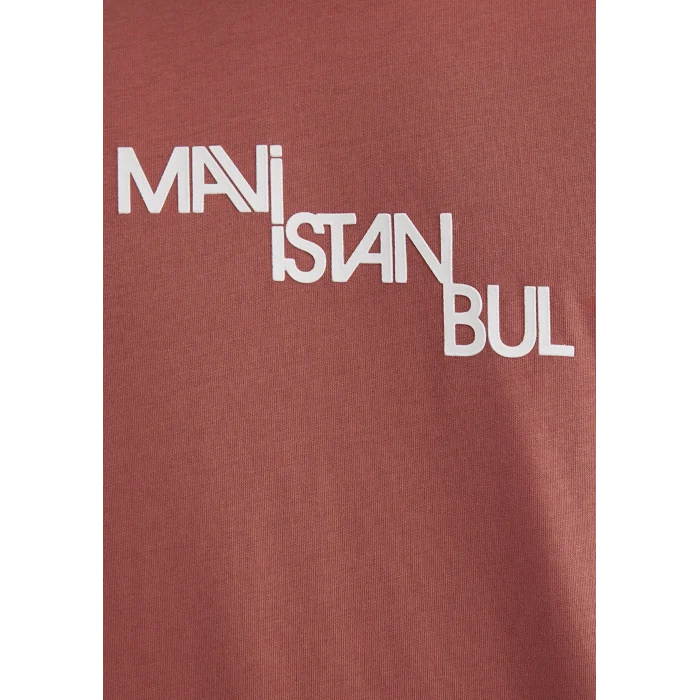 Mavi 0612274-71100 Mavi İstanbul Baskılı Turuncu Tişört