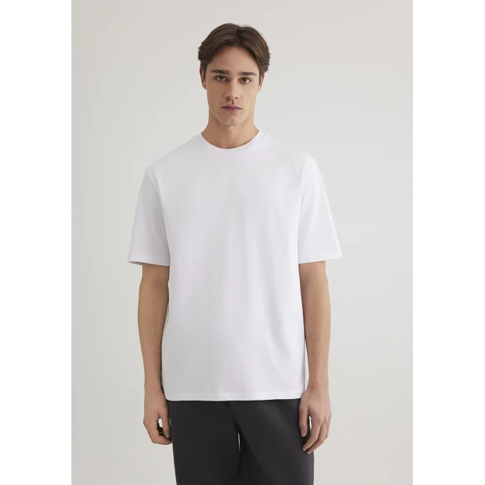 Mavi 0611924-620 Logo Kol Detaylı Beyaz Basic Tişört