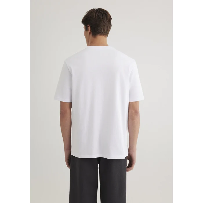 Mavi 0611924-620 Logo Kol Detaylı Beyaz Basic Tişört