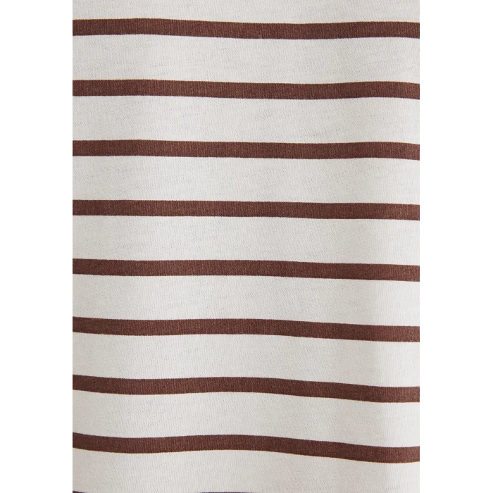 Mavi 0612235-70387 Kahverengi Çizgili Tişört