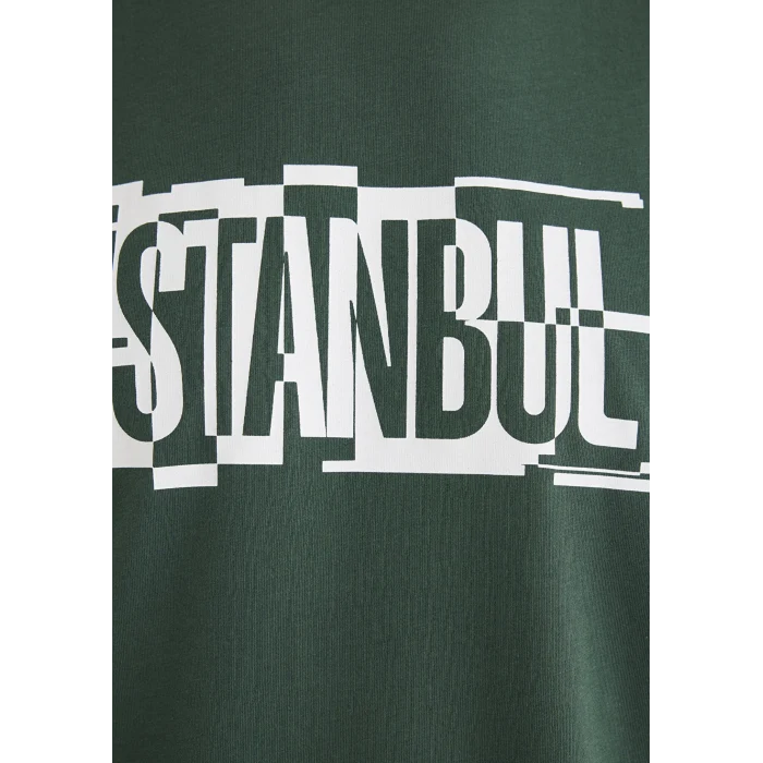 Mavi 0611789-71580 İstanbul Baskılı Yeşil Tişört