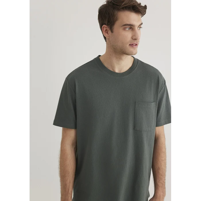 Mavi 066248-71598 Cep Detaylı Yeşil Basic Tişört