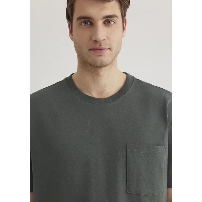 Mavi 066248-71598 Cep Detaylı Yeşil Basic Tişört