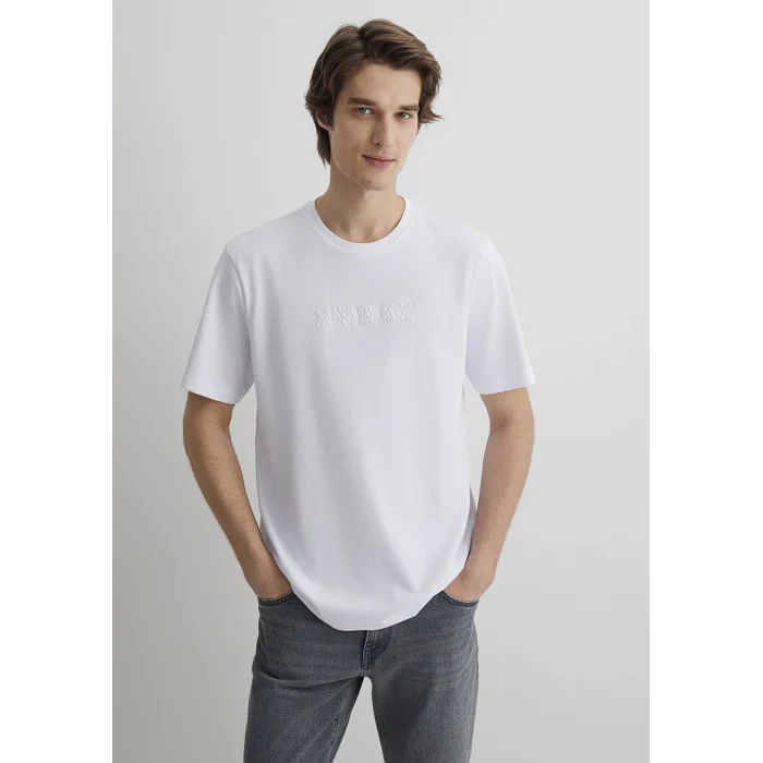 Mavi 0612644-620 Mavi Black Nakışlı Beyaz Tişört