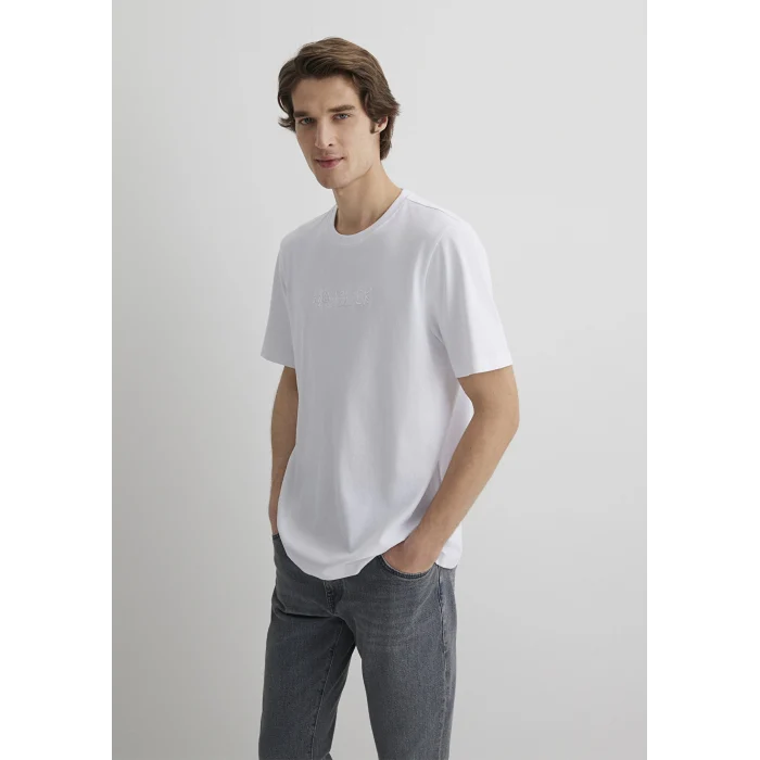 Mavi 0612644-620 Mavi Black Nakışlı Beyaz Tişört