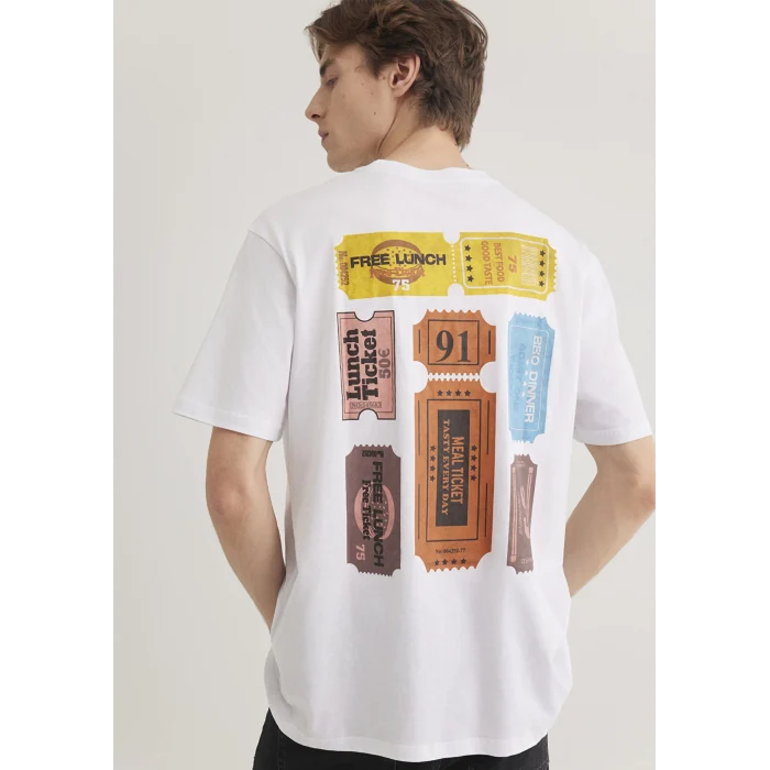 Mavi 0612307-620 Baskılı Beyaz Tişört