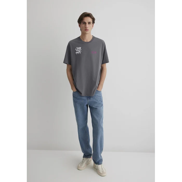 Mavi 0612721-70096 Chase Your Vision Baskılı Antrasit Tişört