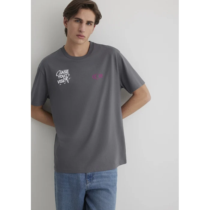 Mavi 0612721-70096 Chase Your Vision Baskılı Antrasit Tişört