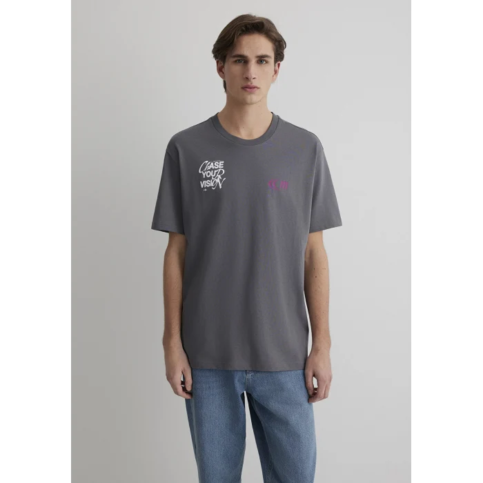 Mavi 0612721-70096 Chase Your Vision Baskılı Antrasit Tişört